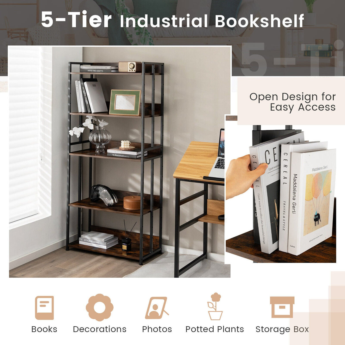 Blast Pro Series 18000 BTU 20 SEER2 208 bookshelf shown in a room beside a desk with a hand touching books.
