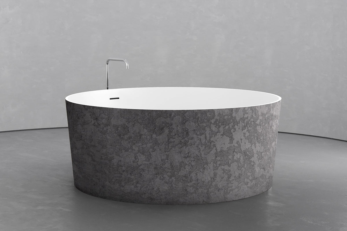 Freestanding round soaking tub