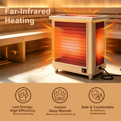 1500W Far-Infrared Sauna Heater with Plug, 110-120V Graphene Sauna Heating System with Touch & WiFi Control, for 35-105 cu.ft Dry Sauna Rooms, Hemlock Wood Shell