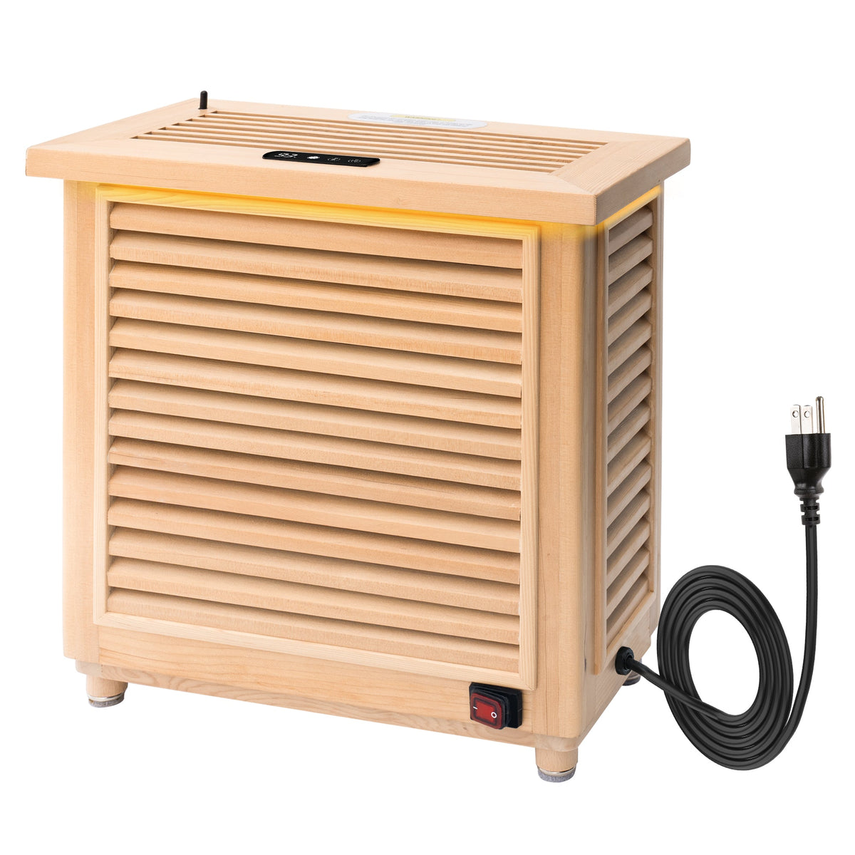 1500W Far-Infrared Sauna Heater with Plug, 110-120V Graphene Sauna Heating System with Touch & WiFi Control, for 35-105 cu.ft Dry Sauna Rooms, Hemlock Wood Shell