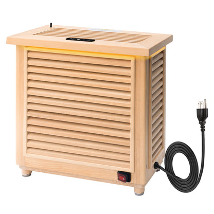 1500W Far-Infrared Sauna Heater with Plug, 110-120V Graphene Sauna Heating System with Touch & WiFi Control, for 35-105 cu.ft Dry Sauna Rooms, Hemlock Wood Shell