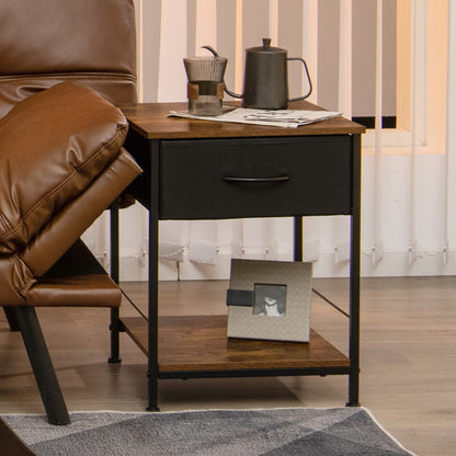 Blast Pro Series 24000 BTU 20 SEER2 208 is not visible; a dark wood side table and brown chair sit beside a window.