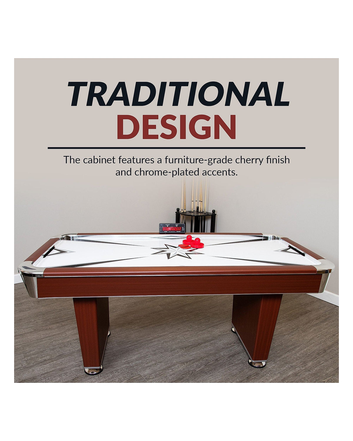 Hathaway Midtown 72-in Air Hockey Table with LED Scoring
