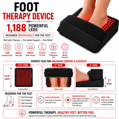 Red Light Pro Devices Neuropathy and Circulation Support System for Feet, Calves, Lower Back. 3,456 LEDs in System