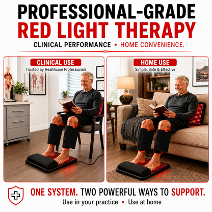 Red Light Pro Devices Neuropathy and Circulation Support System for Feet, Calves, Lower Back. 3,456 LEDs in System