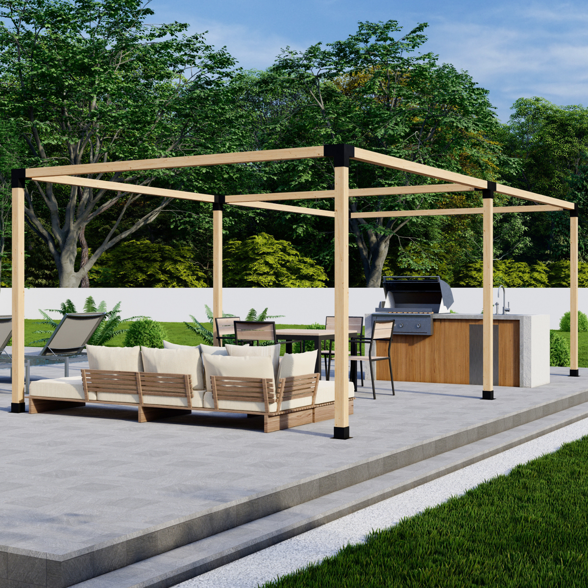 DIY Pergola Bracket Kit for a Freestanding Pergola Frame - Any Size Up to 24' x 12'