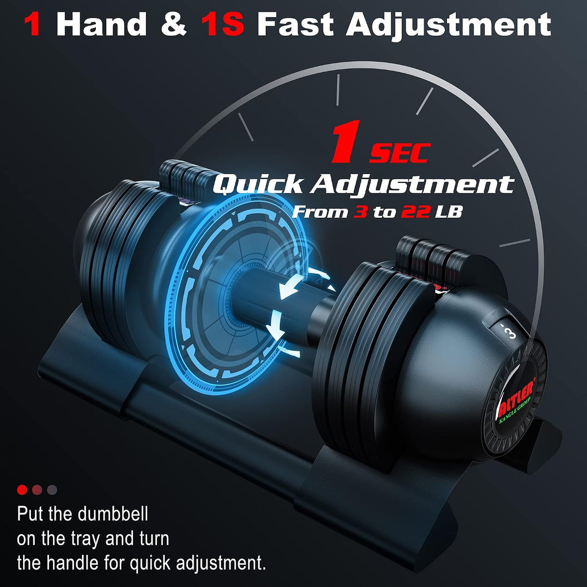 Adjustable Dumbbell Set 22Lbs Pair Adjustable Dumbbell- Perfect for Strength Training and Fitness Workouts — product view 6