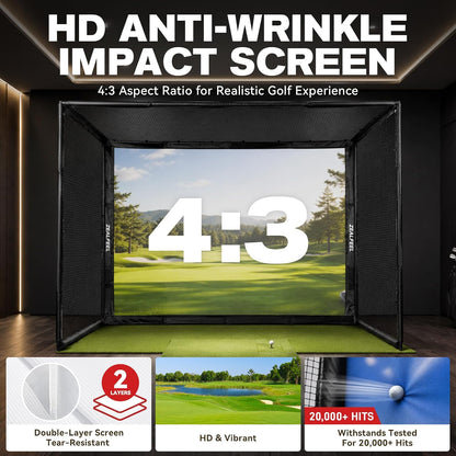 Golf Simulator Enclosure, 10 X 8 Ft/12 X 9 Ft, HD Impact Screen — product view 4