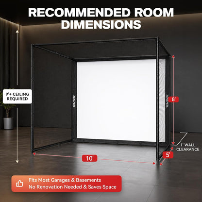 Golf Simulator Enclosure, 10 X 8 Ft/12 X 9 Ft, HD Impact Screen — product view 8