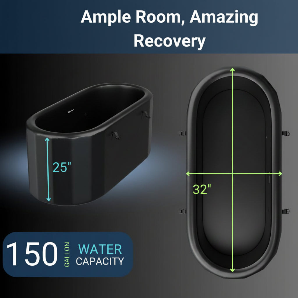 Inflatable Cold Plunge Tub - XL, Black - 150 Gallon Ice Bath - Chiller Compatible – Inflatable — product view 6