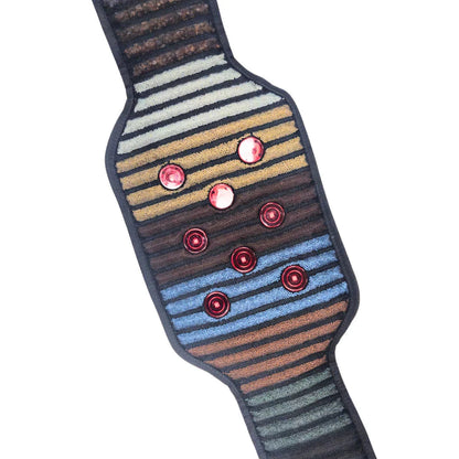 Close-up of the REVA Multifunctional Infrared Heat belt interior showing red nodes on stripes.