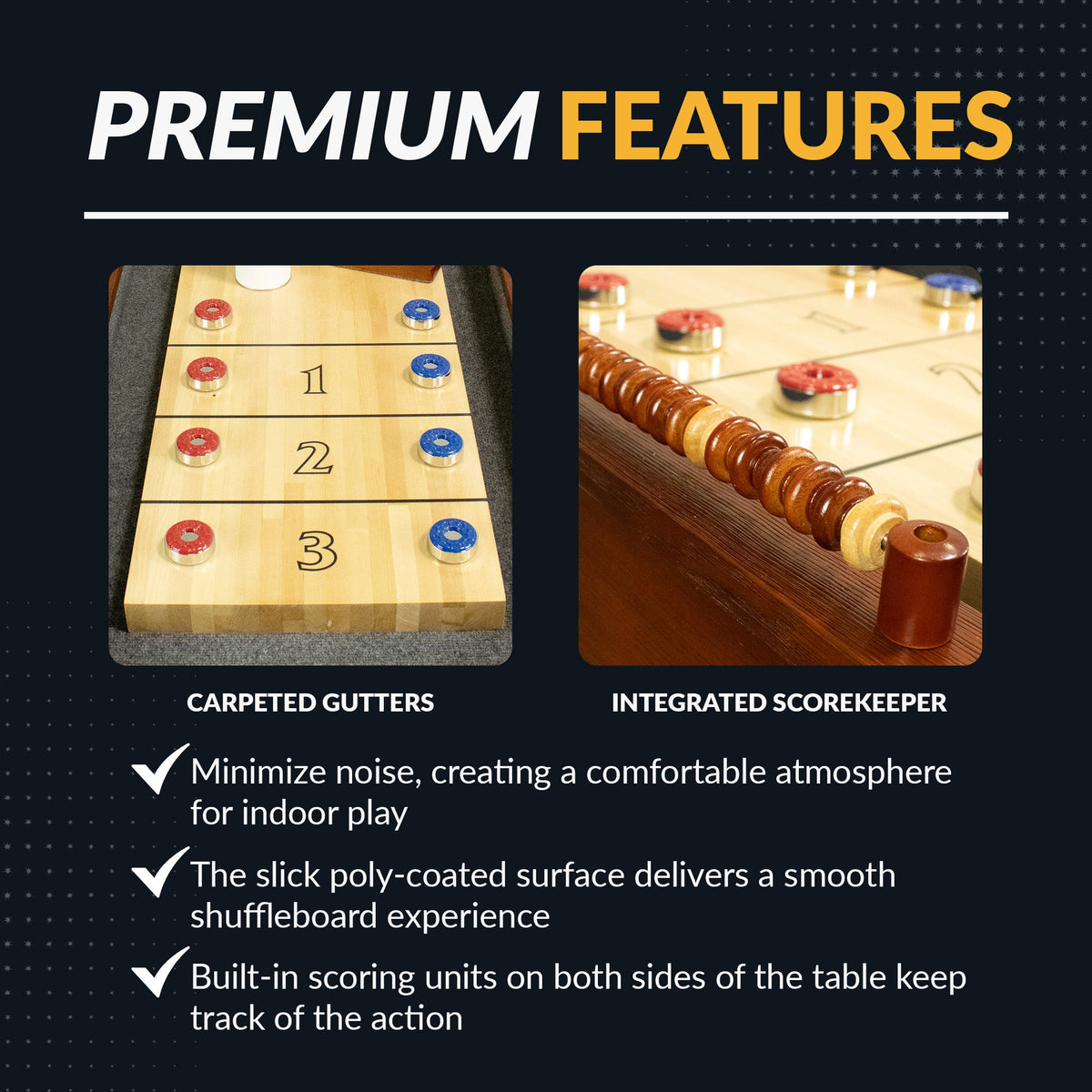 Hathaway Cheyenne 12-ft Shuffleboard Table - Rustic Oak Finish