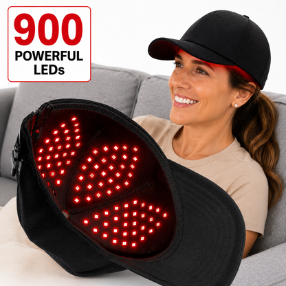Red Light Pro Devices Red Light Therapy Hat | 900 Powerful LEDs | Full Scalp Coverage | 5 Wavelengths | Includes 12V Car Adapter
