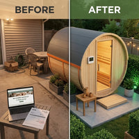 Outdoor Traditional Barrel Sauna — Before & After