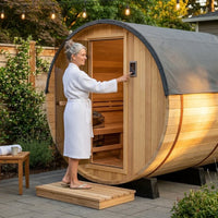 Outdoor Traditional Barrel Sauna — Lifestyle