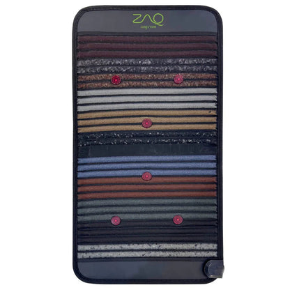 Infrared PEMF Travel Mat shown flat from above on a white background, with striped sections and a corner control.